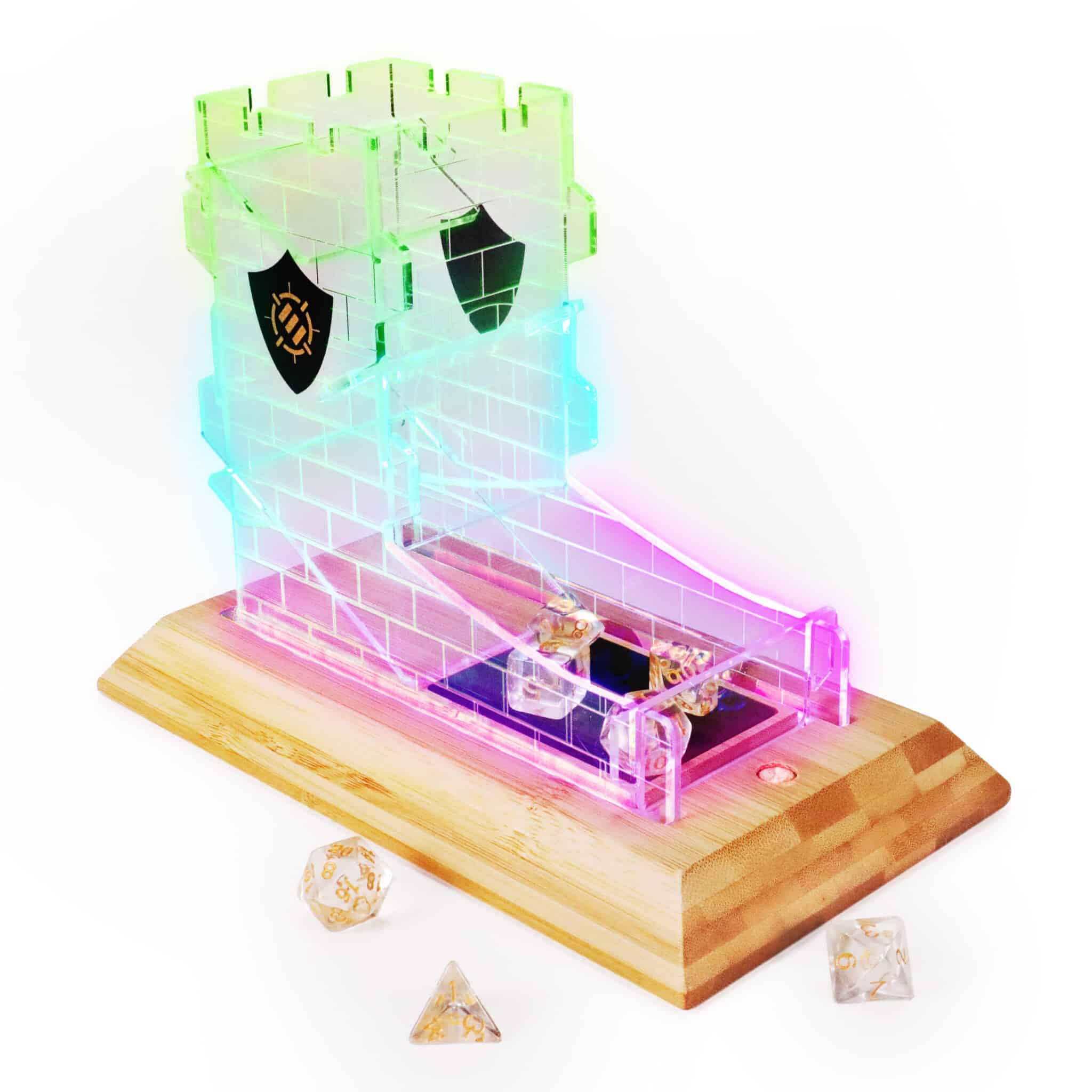 Accessory Power's Enhance Tabletop LED Clear Dice Tower and Dice Set image 0